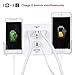 BESTTEN Wall Mount Surge Protector with 3.1A Triple USB Charging Ports, 3 AC Outlet Plugs and 2 Slide Out Phone Holders, ETL Certified