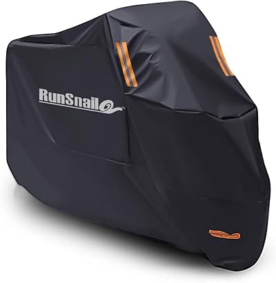 RunSnail Waterproof Motorcycle Cover XXL 210D Oxford Fits Up To 104"