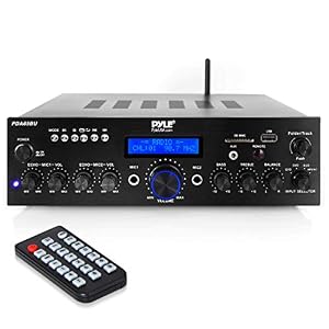 Wireless Bluetooth Power Amplifier System – 200W Dual Channel Sound Audio Stereo Receiver w/ USB, AUX, MIC IN w/ Echo…