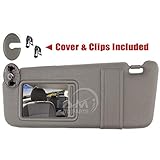 IAMAUTO 31679 Left Driver Gray Sun Visor for 2007-2011 Toyota Camry Without Vanity Light (Left, Gray)