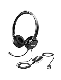 Auriculares Mpow USB con micrófono cancelación de ruido, ligeros, 1 8 pulgadas, auriculares para computadora, Skype,  inar, teléfono, centro de llamadas S 1-negro