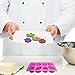3 Pcs Floral Leaf Silicone Molds, FineGood 8-Cavity Cake Chocolate Pudding Jelly Soap Muffin Trays for Kitchen Baking Decoration - Pink