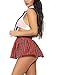 LeaLac Sexy Lingerie For Women School Girl Outfit Lingerie Cute Plaid Mini Skirt Set 659 White XL