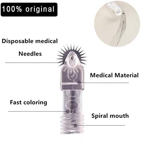 Newest Disposable Microblading Shading Needles Blade 7mm Roller Pins for Eyebrows Fog Easy Coloring Permanent Makeup Beauty Tattoo Supplies (7mm-5pcs)