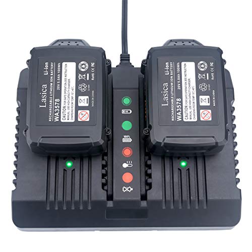 Lasica WA3875 20V Li-ion Dual Port 2 Hour Charger for Worx 18/20 Volt Lithium Batteries WA3525 WA357 - //coolthings.us