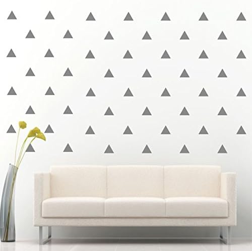 JCM CUSTOM Triangle Removable Wall Vinyl Decal Sticker Décor, Silver, 4" L x 3.5" W, Set of 108