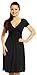 Zeta Ville - Women's - Wrap V-neck Flare Summer Dress - Short Sleeves - 108z (Black, 14)
