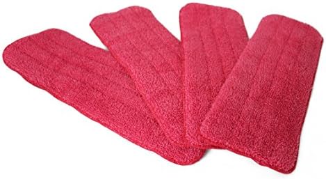 4 red microfiber pads refill for your spray mop 