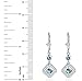 Sterling Silver Square Cut Genuine Aquamarine, Garnet, Blue Topaz or Peridot & White Topaz Leverback Drop Earrings (blue-topaz)