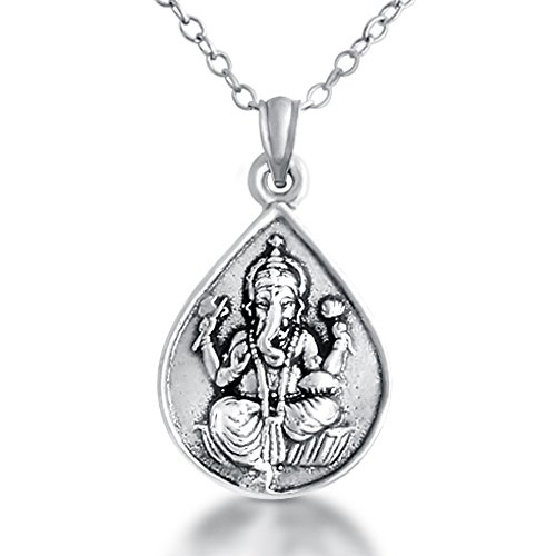 Belcho USA 925 Sterling Silver Ganesha Elephant God Om Pendant Necklace