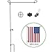 Garden Flag Stand Holder Pole with Flags Rubber Stopper and Anti-Wind Clip Perfect Home Use Mini Outdoor Flagpole fits Season Garden Banners Free Iron Material Powder Coated Weather-Proof Paint