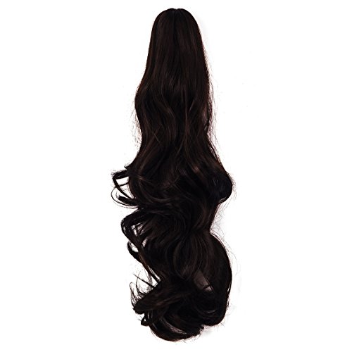 FUT Womens Claw Ponytail Clip in Hair Extensions 18" Long Curly Hairpiece