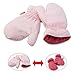 Baby Winter Mittens Kids Waterproof Warm Ski Mittens(4-48M) (pale pink (reverse side: pomegranate pink))