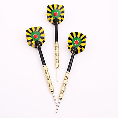 18 Packs of Steel Tip Darts Set Slim Barrel with PVC Dart Flights and Nylon Shafts
