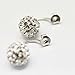 Hemlock Women Lady Shinning Crystal Pendant Earrings Ear Stud (Silver)