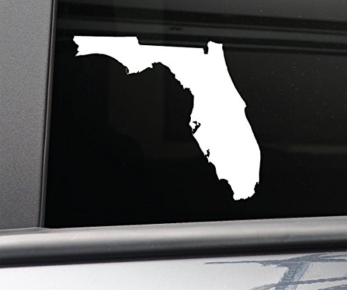 Florida Vinyl Decal Laptop Car Truck Bumper Window Sticker, 5.5" x 5", White