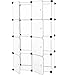 C&AHOME - DIY 8 Cube Organizer Storage Cabinet Wardrobe Closet with Door, Semitransparent
