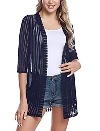 Sykooria - Chaqueta de mujer de manga 3 4, blusa, blusa de bikini de manga larga, tallas S-XXL