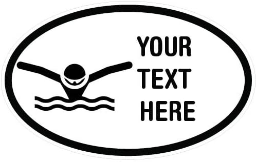 Personalized Peel n' Stick Sports Vinyl Decal (6" Swimming)