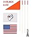 szlzhsm Safety Flag Six Foot Heavy Duty Fiberglass Pole Polyester Full Color Tear-Resistant Waterproof Flag Orange Safty Flag Eagle and American Flag