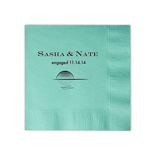 Personalized Engagement Party Cocktail Napkins Engaged