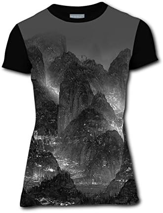 3D Pattern T-Shirts Magic Mountain City Womens Casual Short Sleeve Top Tees