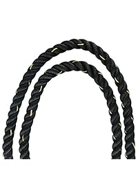 Yaegoo Heavy Jump Rope Skipping Rope Workout Battle Ropes with Gloves for Men Women Total Body Workouts Power Training Improve Strength Building Muscle