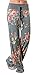 Artfish Women Loose Baggy Yoga Long Pants Floral Printed Pajama Lounge Pants (XL, Grey)
