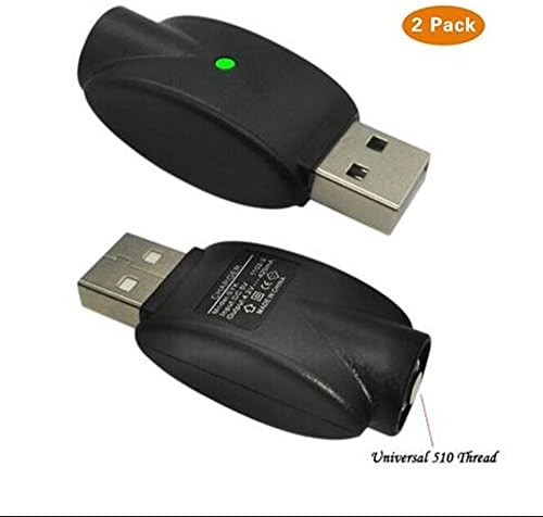 510-Thread Charger，Ego USB Smart Charger with Over-Charge Protection, Compatible with eGo Series and Other Standard 510 Threaded Devices - 2-Pack (2)