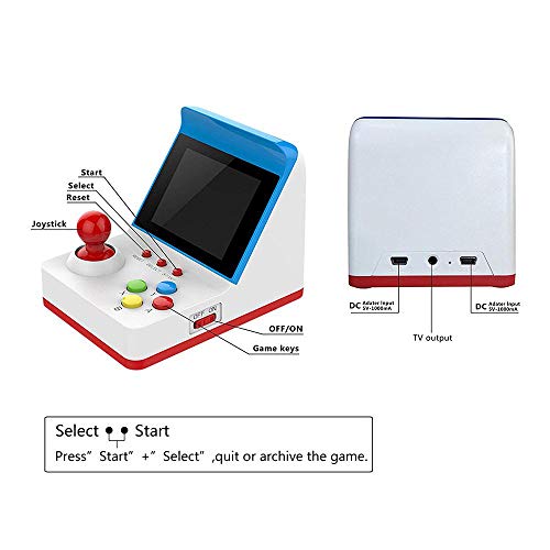 Mini Arcade Game, 3.0 Inch Retro Arcade Console Classic Handheld Video Games Home Travel Tiny Arcade Machines with 2 Controllers - Build in 520 Classic Games for Kids Adults - Thumbnail 6