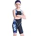 SherryDC Girls' Splice Athletic Competitive Full Knee Length One Piece Swimsuit Swimwear Legsuit (5-14 Years)