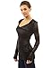 PattyBoutik Women's Hoodie Open Stitch Knit Top (Black M)