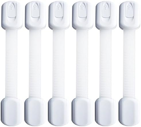 Child Safety Locks GTILO Baby Proofing Cabinet Locks Adjustable and Strong Adhesive Latches for Cabinets Door,Drawers,Toilet Seat,Fridge,Oven,Appliances（8 Packs）