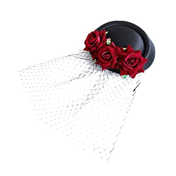 MOONYUE-Womens-Gothic-Handmade-Rose-Flower-Gauze-Derby-Hat-Clip