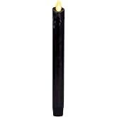 Luminara - Flameless Flickering Moving Flame Battery Operated Unscented Candle LED D&eacute;cor &amp; Gift- Real Wax Drip Collection (Everyday Black Taper, 1" x 9.5")