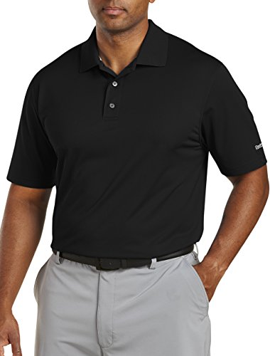 Reebok Big And Tall Golf Play Dry Solid Polo, Black 6XL