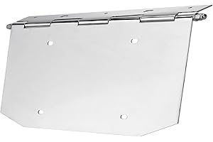 Turnirace License Plate Holder with Hinge - Mirror Chrome Oversized 15"x7.4" Bracket for Semi Trucks & Trailers, Rustproof, Universal 7" Slots (1 Unit)