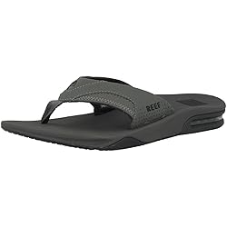 Reef Men's Sandals, Fanning, Grey/Black, 5