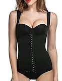Ekouaer Women's Latex Underbust Corset Waist Training Cincher Steel Boned Shapewear
