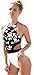 PEGGYNCO Womens Backless Floral Print One-piece Swimwear