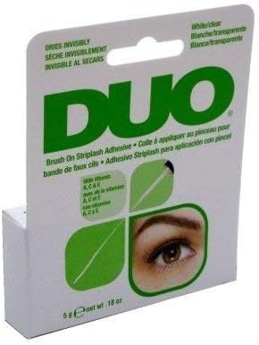Duo Brush-On Adhesive White/ Clear W/Vitamins A-C-E 0.18oz (6 Pack), Clear,White - Image 3