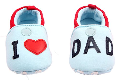 Toddler Baby Girl Boy I Love My Mom Dad Soft Bottom Crib Shoes (9-12 months, I love dad)