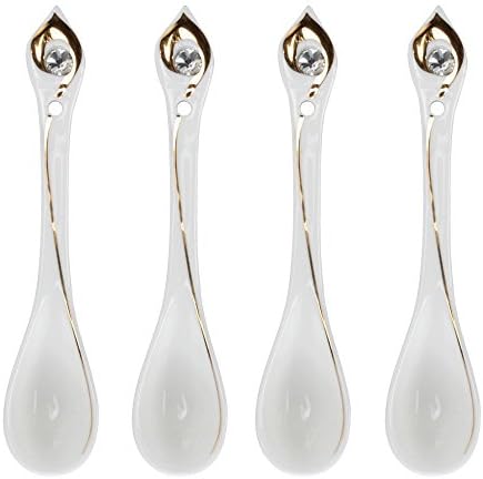 Elegantime Gold Diamond 5 1/2" Teaspoon/Coffee Spoon Set of 6, Phoneix Tail Pattern