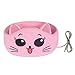 iClever Kids Headphones Girls - Sleeping Headphones for Kids, Comfortable Fleece Headband, Removable Speakers, Washable Headband, Volume Limiting, Tangle-Free Wires - Childrens Headphones, Pink