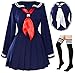 Classic Japanese School Girls Sailor Dress Shirts Uniform Anime Cosplay Costumes with Socks Set