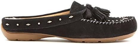 Sporto Gerry Water-Repellant Moccasin Mule Closed Round Black 8M New 571-599