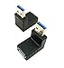 SinLoon 2pcs USB 3.0 up Down Male to Female Extension Adapter Combo Upward and Downward 90 Degree Right Angle USB 3.0 Super-Speed Connector Adapter(Black)