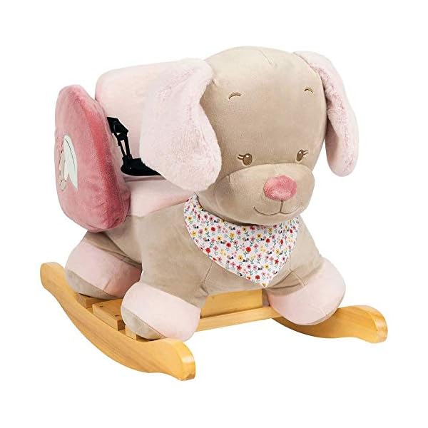 Nattou Schaukeltier Hündin Lali, Iris und Lali, 74 x 29 x 40 cm, Beige/Rosa