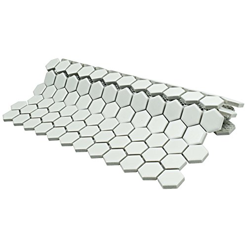 image for SomerTile FDXMHMW Retro Hex Porcelain Floor and Wall Tile, 10.25