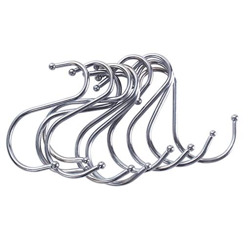 Z Zicome S Shaped Hooks for Hanging, Stainless Steel Hanger Hooks for Kitchen, Bathroom, Bedroom and Office, 12 Pack